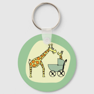 Chaveiro da mamã e do bebê do girafa