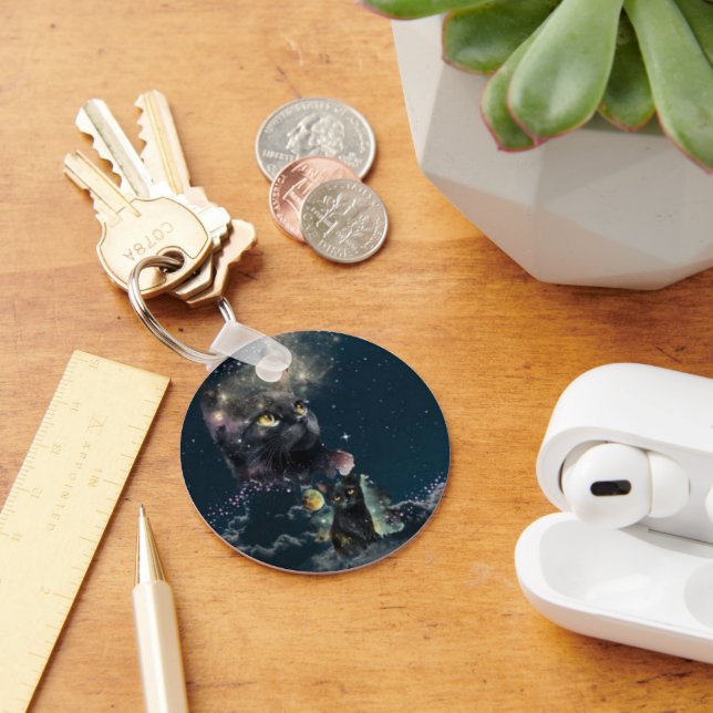 Chaveiro da Noite Estelar de Gato Negro (Mesa)