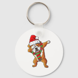 Chaveiro Dabbing English Bulldog Papais noeis de Natal Para