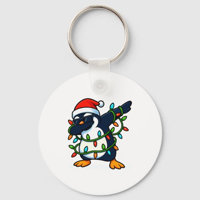 Chaveiro Dabbing Penguin Christmas Girls Xmas Lights Boys C (Frente)