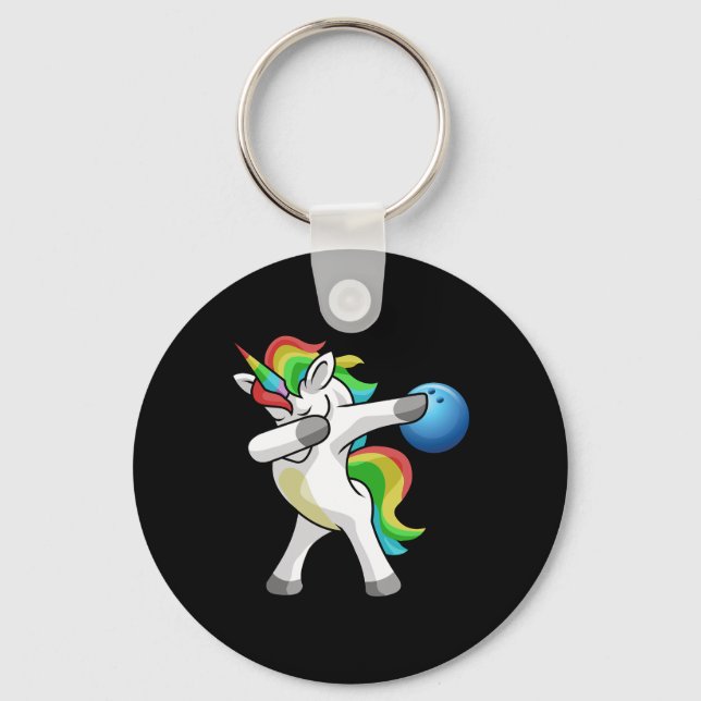 Chaveiro Dabbing Unicorn Boliche Bowler Engraçado Dab Rai (Frente)
