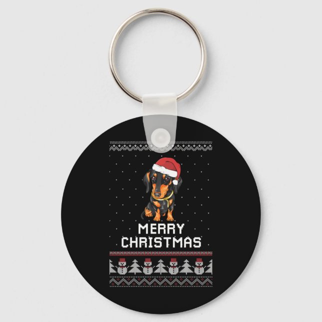 Chaveiro Dachshund Christmas (Frente)