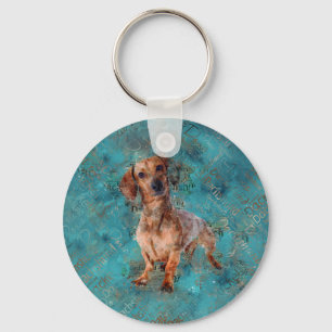 Chaveiro Dachshund dog Mixed Media Art