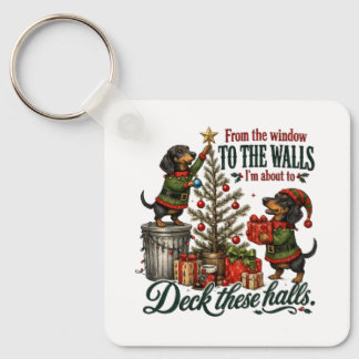Chaveiro Dachshund engraçado de Natal
