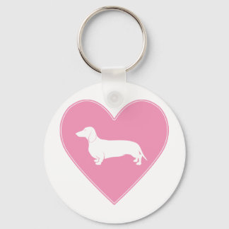 Chaveiro Dachshund Heart Classic Pink