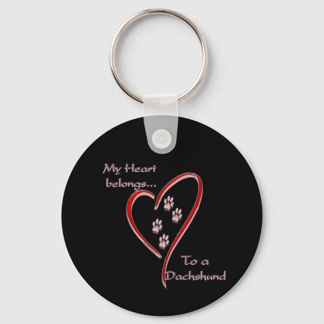 Chaveiro Dachshund Heart Pertence (Frente)