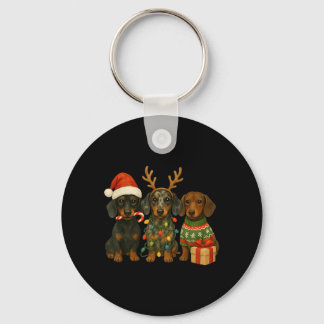 Chaveiro Dachshund Natal Cachorro Salsicha Chapéu do Papai 
