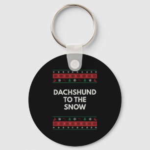 Chaveiro Dachshund para o Cão de Natal da Neve, Pet Xmas