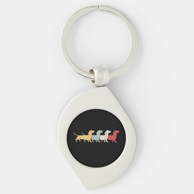 Chaveiro Dachshund Retro Vintage (Frente)