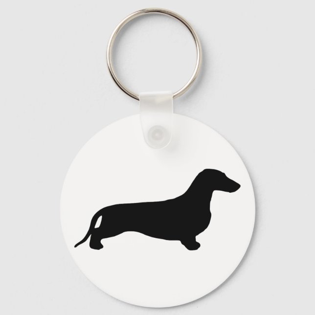 Chaveiro Dachshund silhout preto + suas ideias (Frente)