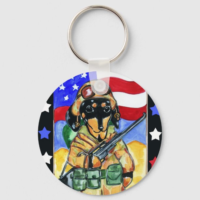 Chaveiro Dachshund Soldier (Frente)