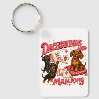 Chaveiro Dachshunds e Mahjong