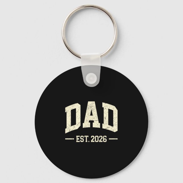 Chaveiro Dad Est. 2026 Logo Daddy 2026 Soon To Be New Dad 2 (Frente)