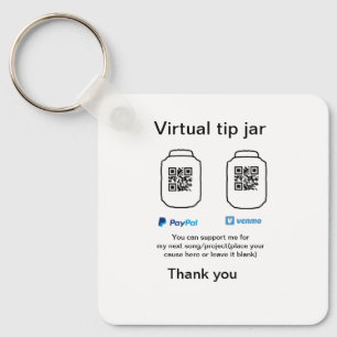 Chaveiro Dádiva virtual jar q r código doação de moeda PayP