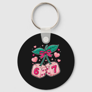 Chaveiro Dados de Cereja Fofa no Dia dos Namorados Rosa Kaw