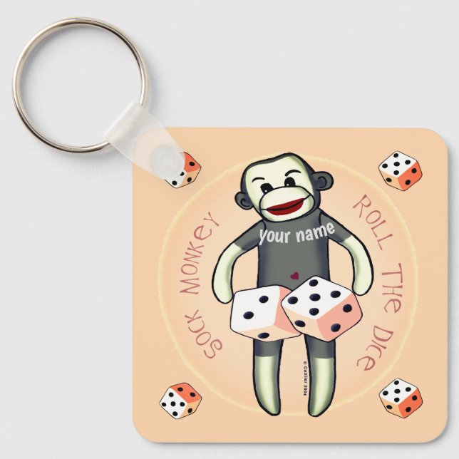 Chaveiro Dados de Macaco de Meia  (Frente)