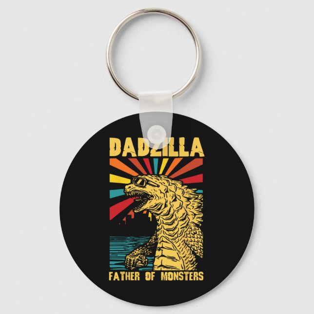 Chaveiro Dadzilla Engraçado Pai Dos Monstros Vintage Pai (Frente)