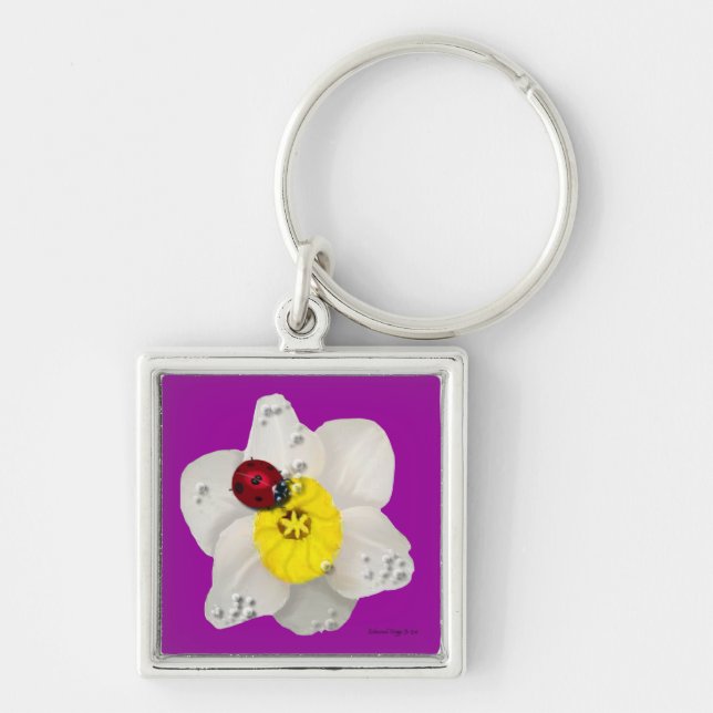 Chaveiro Daffodils e joaninhas (Frente)