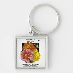 Chaveiro Dahlia Vintage Seed Packet