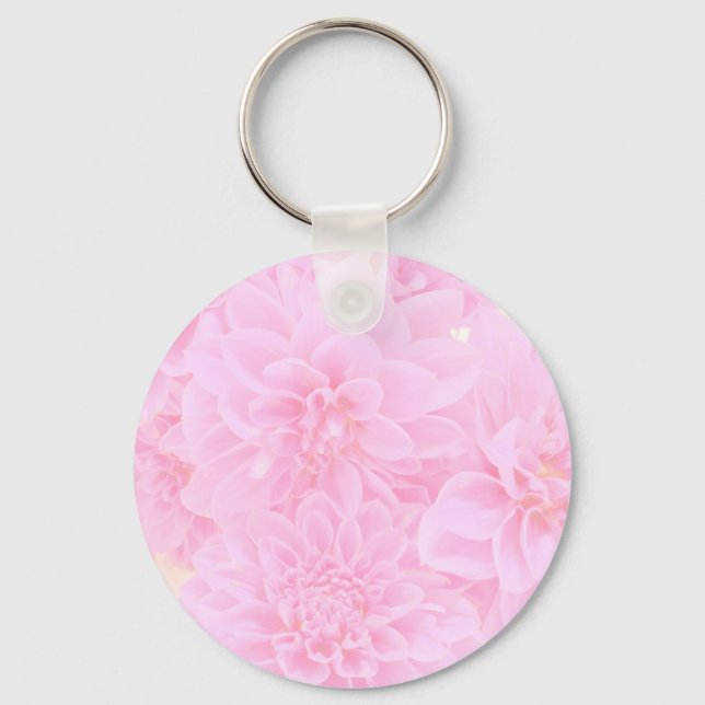 Chaveiro Dahlias Em Rosa Suave (Frente)