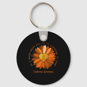 Chaveiro Daisy Be Kind Leukemia Sensibilização Laranja Fita
