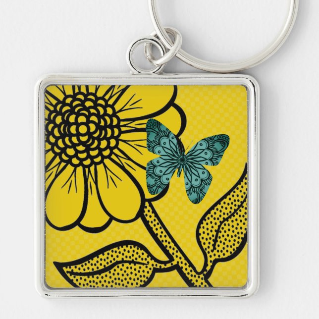 Chaveiro Daisy Butterfly Tropical Keyring (Frente)
