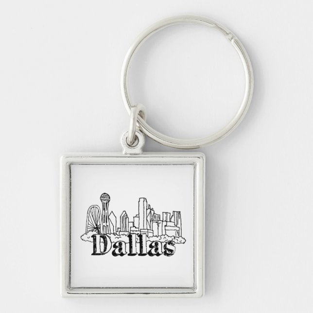 Chaveiro Dallas Skyline Art Design Dallas Skyline Design (Frente)