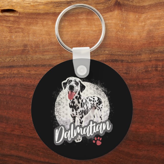 Chaveiro Dalmaciano Com Pata Vintage Design De Cães (Frente)