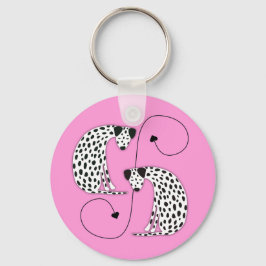 Chaveiro Dalmatian dogs Metal Circle Keychain