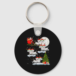 Chaveiro Dalmatiano Feminino Papai Noel Trenó Voador Magia