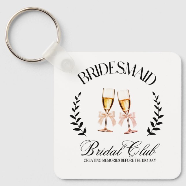 Chaveiro Dama de honra personalizada Nome Coquette Despedid (Frente)