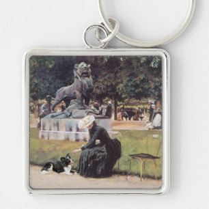 Chaveiro Dama e Border Collie no Parque