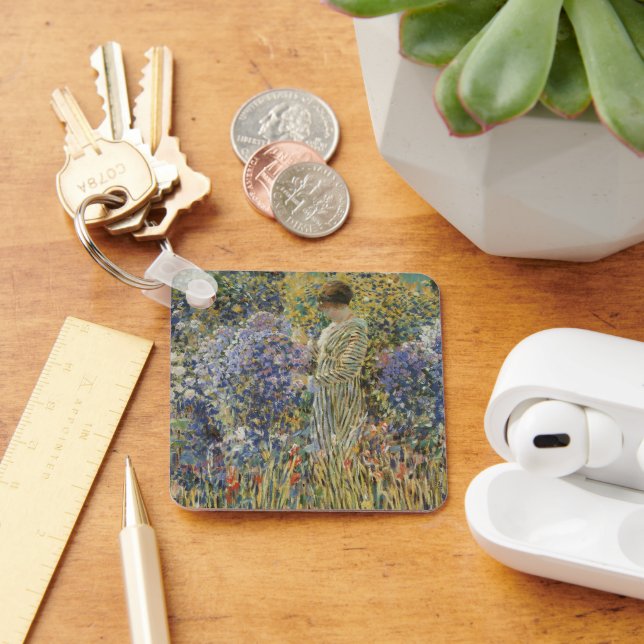 Chaveiro Dama num Jardim de Frederick Frieseke, Arte Fino (Mesa)