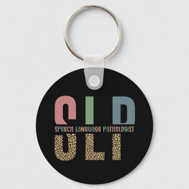 Chaveiro Dama patologista de língua impressão do SLP (Frente)