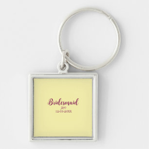 Chaveiro Damas de honra marrom amarelo nome data elegante n