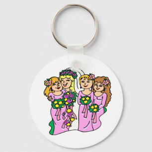 Chaveiro Damas de honra no rosa