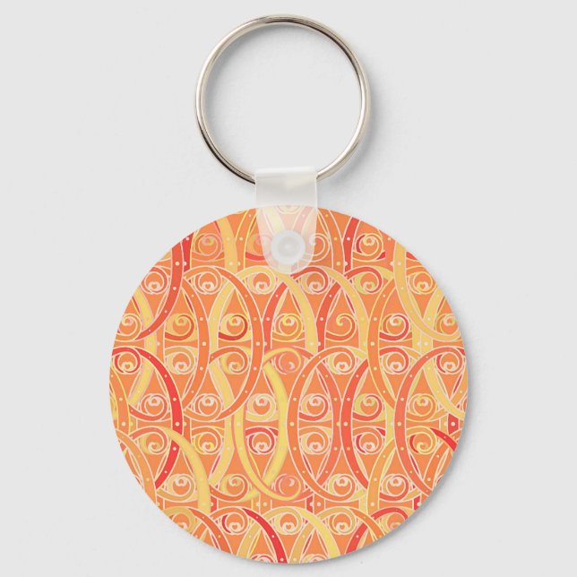 Chaveiro Damasco árabe - laranja mole e coral (Frente)