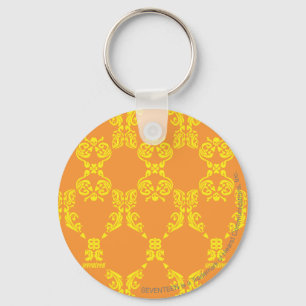 Chaveiro Damasco laranja-amarelo