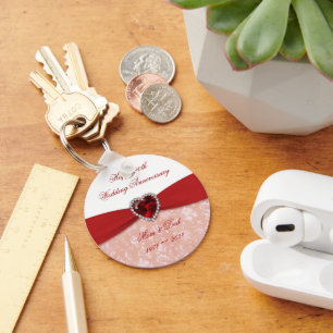 Chaveiro Damask 40ª Design de Aniversário de Casamento