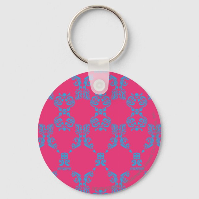 Chaveiro Damask Aqua-Magenta (Frente)