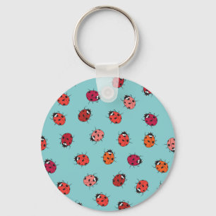 Chaveiro Damybugs, fundo azul, charmoso e uniforme