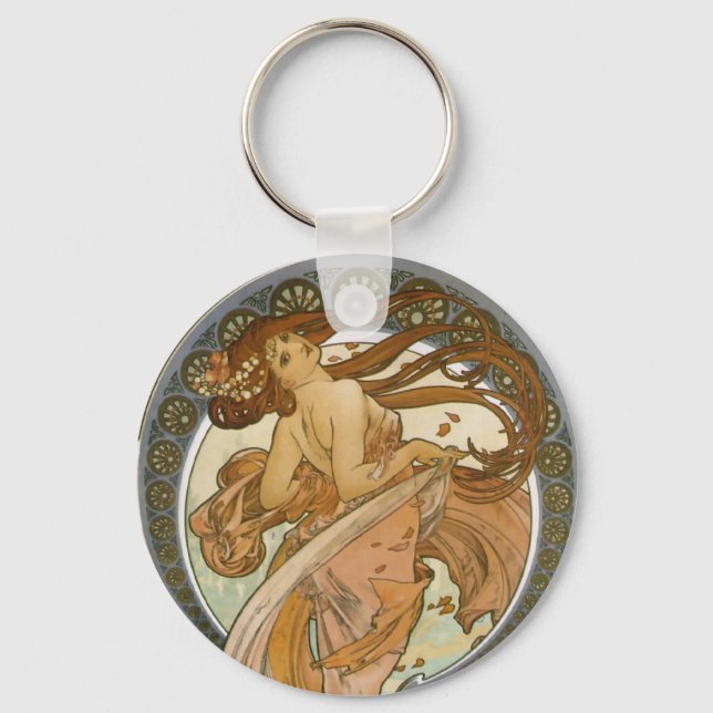 Chaveiro Dança (1898), Alphonse Mucha Fine Art Nouveau (Frente)