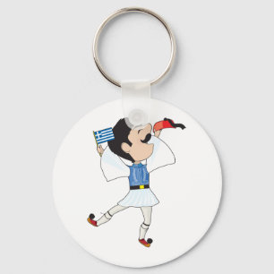 Chaveiro Dança de Evzone do grego com bandeira