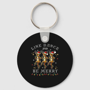 Chaveiro Dança De Rena E Feliz Natal Festivo