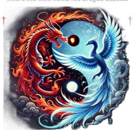 Chaveiro - Dança do Dragão e Phoenix