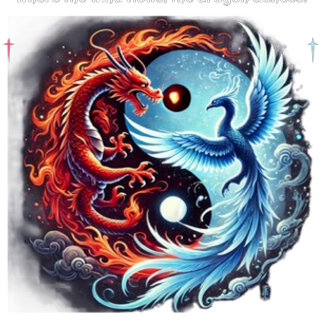 Chaveiro - Dança do Dragão e Phoenix