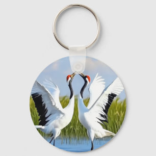 Chaveiro Dança Graciosa de Grous-de-coroa-vermelha