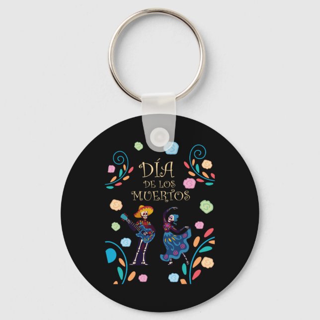 Chaveiro Dançando Esqueleto Guitarra Dia De Los Muertos Cal (Frente)