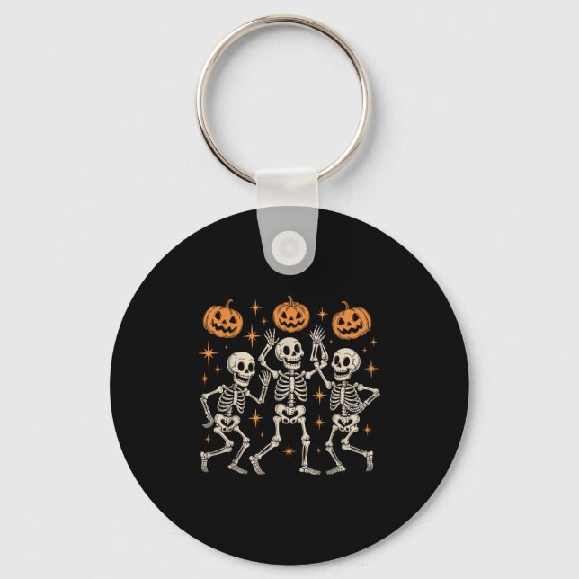Chaveiro Dançando Esqueletos Dança De Halloween Macabre (Frente)