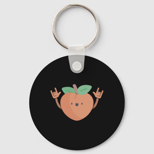 Chaveiro Dançando Peach Engraçado Dançarino Fruta Dançarino (Frente)